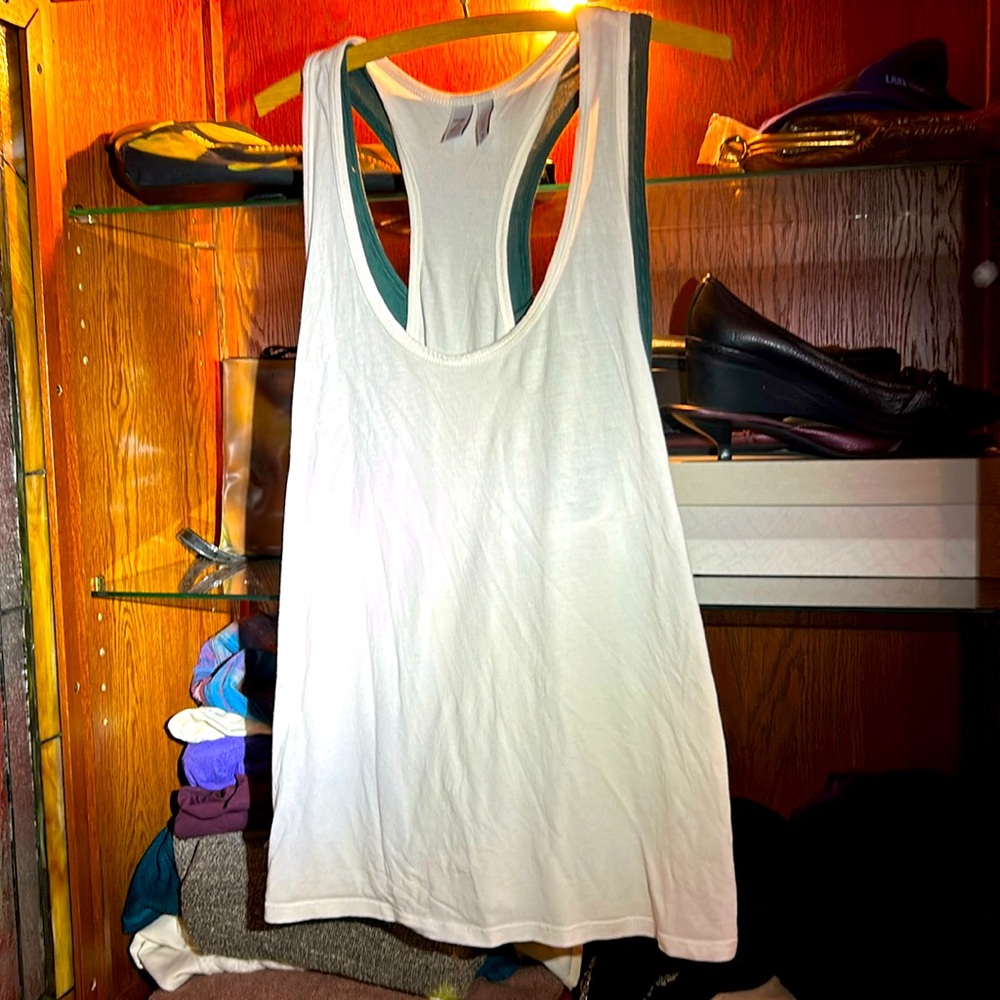 2 ZELLA TANK TOPS White and forest Green